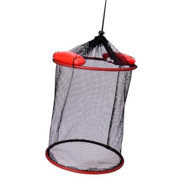 Imagem de simhoa Float Fish Basket Nylon Mesh Rede Fechamento de cordão de tração Portátil Balde de pesca bem dobrável para lacteres lagostas Live, Camada única