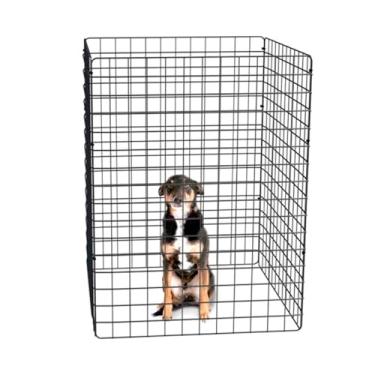 Imagem de Cercado Móvel Pet Grande Dobrável para Cachorros Pequeno e Médio Porte Coelho 80cm Altura Cercadinho Articulado Portátil (PRETO, 4 TELAS)