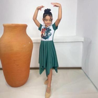 Imagem de Vestido de Dança Coreografia Infantil LEÃO BRILHO - MISS FLOWER, Verde