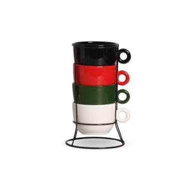Imagem de Kit Suporte Consumê Bojuda Colors 470ml - Cerâmica Regina, Sortidos