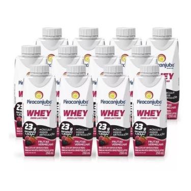Imagem de Kit 12 Whey Protein Sem Lactose Piracanjuba Frutas Vermelhas