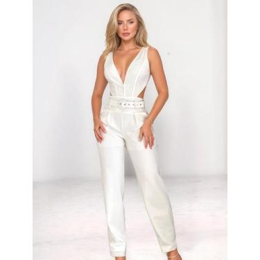 Imagem de Macacão Feminino Longo Montaria Bojo e Cinto Forrado - BLOG STORES, Of