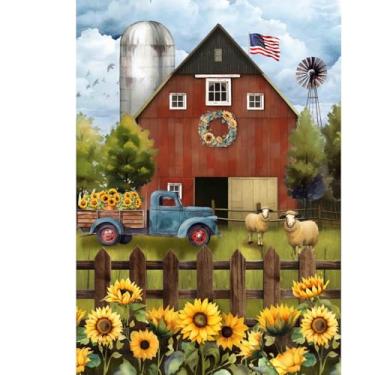 Imagem de Briarwood Lane Bandeira de jardim de celeiro de girassol