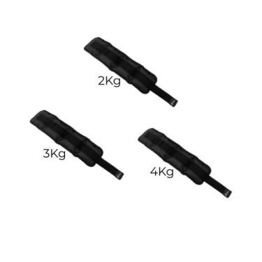 Imagem de KIT Caneleira de Peso Preta UNID de 2Kg + 3Kg + 4Kg Treino/Exercício/A