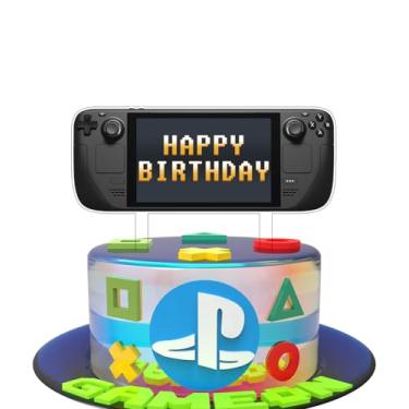 Imagem de Video Game Cake Toppers Steam Deck Game Controller Theme Cake Decorations Birthday Cake Decorations Picks for Boys Gaming Themed Birthday Party (grey)