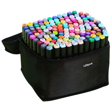 Imagem de Kit De Canetas Marcador Permanente PontaDupla Touch 120Cores