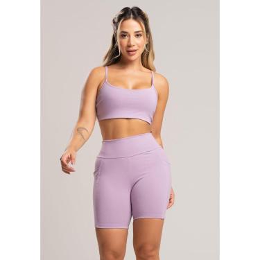 Imagem de Short Bolsos Cintura Alta Feminina Poliamida Mvb Modas-Feminino