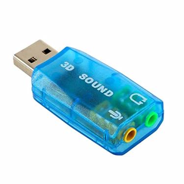 Imagem de 1 placa de áudio 3D USB 1.1 para microfone/alto-falante adaptador de som surround 7.1 canais para laptop e notebook