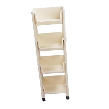 Imagem de Deslize Os Livros de Carrinho de Serviços Públicos Simples e Belo e Móvel para Estar No Quarto Infantil, Fácil Instalar (4 camadas com roda)