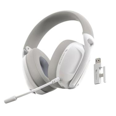 Imagem de SMAILWOLF L80 Headset Gamer, Conexão Tripla, Bluetooth/2.4G/USB-C, Ultraleve, Branco
