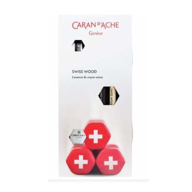 Imagem de Caran D'Ache Estojo com Lápis Borracha e Apontador SWISS WOOD, Multicolorido, 348.102