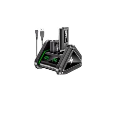 Imagem de Carregador Duplo para Controle de Xbox com 2 Baterias de 1200mAh, Base de Carregamento com LED, Preto