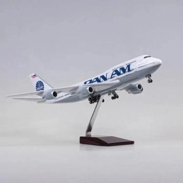 Imagem de Modelo De Aeronave Fundida B747 De 47 Cm Com Luz E Rodas Escala 1150 P