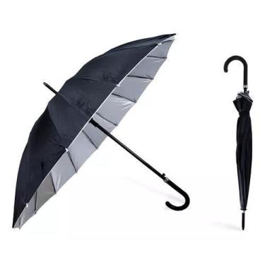 Imagem de Guarda Chuva Grande Preto Reforçado 16 Hastes - YARA ELETRONICOS