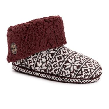 Imagem de MUK LUKS Pantufa feminina Melinda, Borgonha, Small