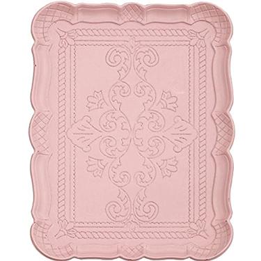 Imagem de WAYUTO Bandeja De Servir Vintage Para Chá, Café, Bar, Pratos Decorativos Rústicos, Festa, Café Da Manhã, Cama, Almoço, Jantar, Frutas, Sobremesas, Aperitivos, Mesa Pátio Rosa