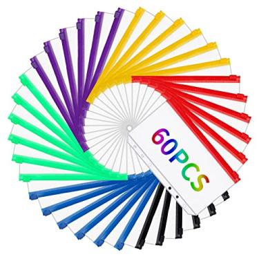 Imagem de QiXin 60 bolsos para fichário, 6 furos, pastas com zíper, cartões de PVC, folhas soltas, envelopes de dinheiro para fichário de orçamento, sacos de arquivamento de documentos à prova d'água para 6