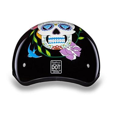 Imagem de Capacetes Daytona para motocicleta meio capacete caveira - caveira de diamante 100% aprovado pelo DOTDaytona Helmets "Leading The Way In Quality Headgear" X-Small preto D6-DS-XS