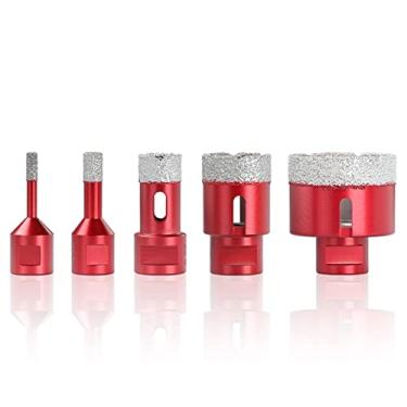 Imagem de 1pc 6mm-80mm Vacuum Thread Brazed Hole Opener Drilling Core Bits M14 Red Angle Grinder for Diamond Ceramic Tile Granite Marble(12mm)