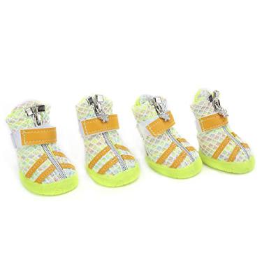 Imagem de Sapatos Pequenos de Cachorro, Sapatos de Cachorro 4pcs para Pequenas Botas de de Pequenas para Cães Pequenos para Cães Ao Ar Livre Malha Respirável Booties de (5 tamanho)