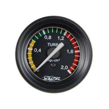 Imagem de Manômetro Mecânico Pressão De Turbo 0-2kgf/cm² 52mm Preto - Willtec