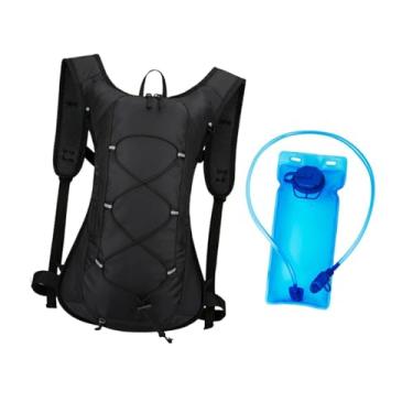 Imagem de oshhni Mochila de hidratação, bolsa esportiva para atividades ao ar livre, bolsa de caminhada leve e ajustável, mochila de hidratação portátil para ciclismo, Preto