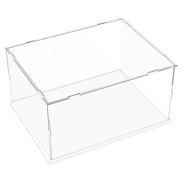 Imagem de Choowin Caixa De Acrílico Para Máquina Escrever Lego 21327, Razor Crest 75292, Central Perk 21319, Homem Ferro 76125 - Transparente Espessada Colecionadores, À Prova Poeira, Montar, Base Branca