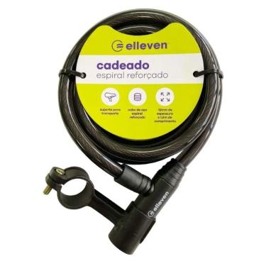 Imagem de Cadeado Elleven Cabo Aço 1,5mt X 12mm P/ Bike Moto Chaves