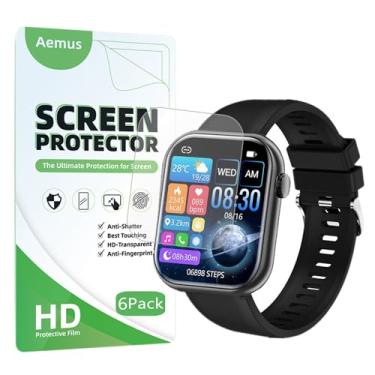 Imagem de Aemus Protetor De Tela Compatível Com Hwagol Smart Watch (Pacote 6) 2024 Novo 1,85" G28 Fitness Tracker Película Tpu Flexível E Transparente