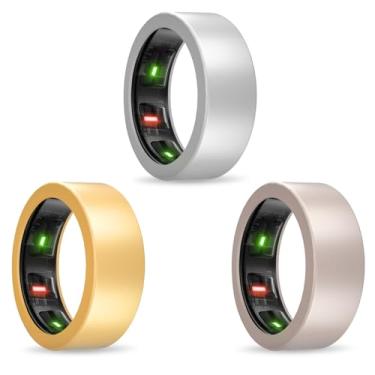 Imagem de sylacor Capa Protetora Elástica Para Ultrahuman Ring Air/Oura Gen 4/Gen 3, Pacote Com 3 Unidades, Ideal Academia E Exercícios (Dourado + Prateado Ouro Rosa, P (6/7/8/9/10))