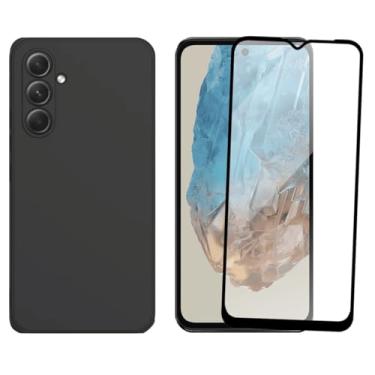 Imagem de Capa Protetora para Galaxy M35, Preta Premium com Proteção de Câmera + Película de Vidro 3D