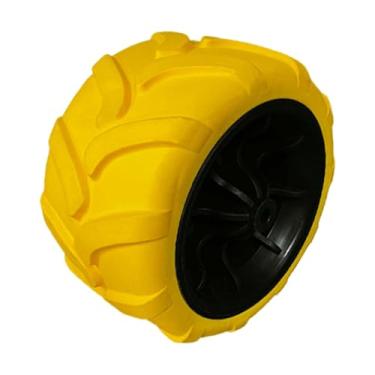 Imagem de ＡＷＨＡＯ Peças de reposição criativas profissionais para serviços pesados ​​Roda giratória de PU sólida Roda sólida para carrinho de praia Carrinho de praia, Amarelo Preto
