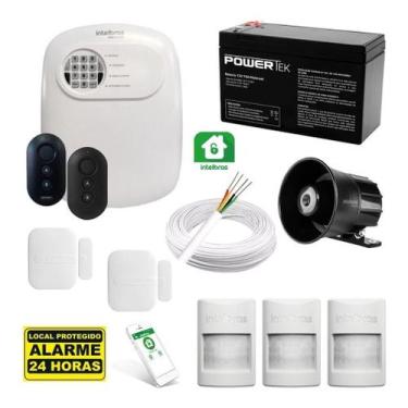Imagem de Kit Alarme Intelbras ANM 24 NET com 5 Sensores, Sirene, Bateria, Cabos