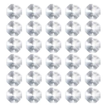 Imagem de PATIKIL Pingentes de cristal octógono K9 com 2 furos, pacote com 30, lustre de 28 mm, peças de prismas, ornamentos para pendurar contas para decoração de artesanato DIY, transparente