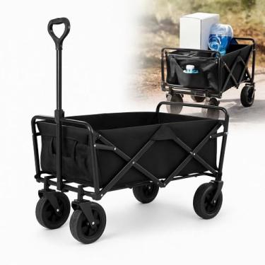 Imagem de Carrinho Dobrável Multiuso Feira Mercado Praia Camping Carga até 150kg