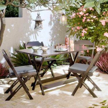 Imagem de Mesa De Jantar Bistrô Para Barzinho Dobrável 120x70 Com 4 Cadeiras - M