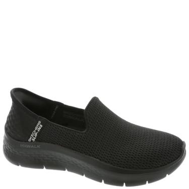Imagem de Skechers Tênis feminino sem cadarço Go Walk Flex-relish, Preto, 11 Narrow