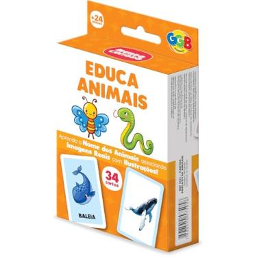 Imagem de Cartas Educa Animais 34 Cards Grandes GGB Plast