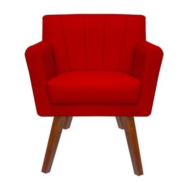 Imagem de Poltrona Decorativa Clinicas Iza Pés Quadrados Dritex suede Vermelho