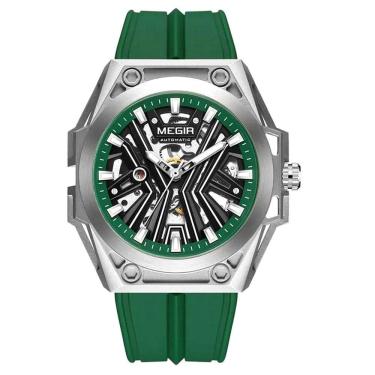Imagem de Relógio Masculino Automático Esportivo Pulseira De Silicone Impermeavel Verde