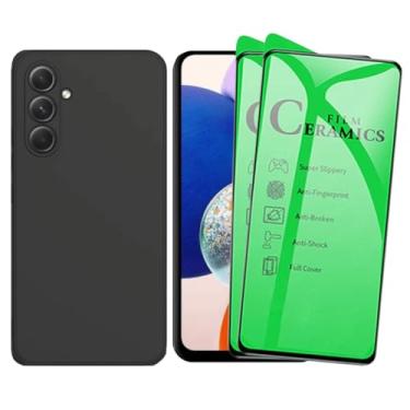 Imagem de Kit 2 Películas de Cerâmica e Capa Capinha Preta Para Galaxy A14