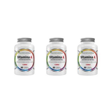 Imagem de Kit 3 Vitamina A Retinol 8000ui 3x60 Caps Flora Nativa - Flora Nativa 