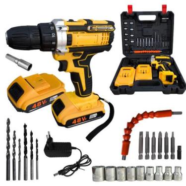 Imagem de Parafusadeira Furadeira 48V com Acessórios, Bits, Brocas, Soquetes e M