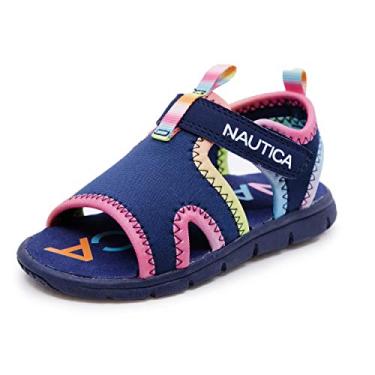 Imagem de Nautica Sandálias esportivas infantis – sapatos aquáticos bico aberto sandália atlética de verão |menino - menina| (criança pequena/criança grande), Tie Dye azul-marinho, 9 Toddler
