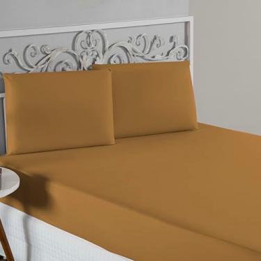 Imagem de Jogo De Lençol 100% Algodão Malha Toque Macio Com Elástico Jogo de Cama Casal Queen King 03 Peças (Cobre, Casal 3 Peças)
