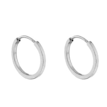 Imagem de Brinco Feminino Redondo Argola Prata 10Mm + Masculino - Orizom