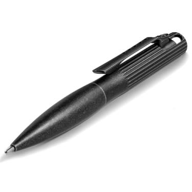 Imagem de IUMIUN Caneta esferográfica Titanium Bolt Action – Caneta esferográfica EDC resistente de 11 cm com refil extra – Caneta de bolso tática para escritório, transporte diário e presentes (tinta preta)