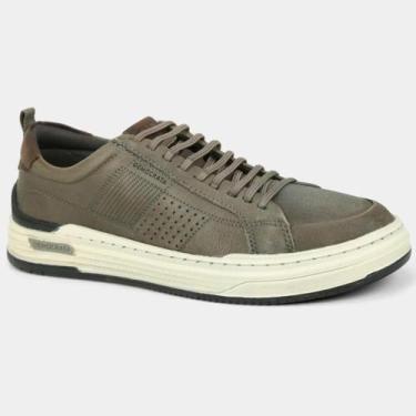 Imagem de Tênis Couro Democrata Denim Mike Masculino - Cinza, 40