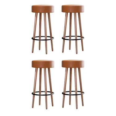 Imagem de Kit 4 Banquetas Berlin 70cm Couríssimo - Salaone Amarula