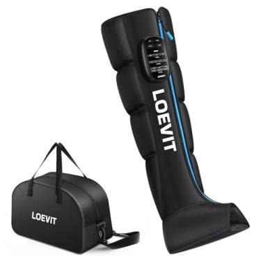 Imagem de LOEVIT Massageador de perna de compressão de ar sem fio para alívio da dor, botas de perna inteira com pressão dinâmica, melhora a circulação, reduz a dor muscular, recuperação rápida (individual)